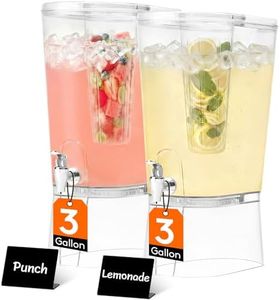 Lifewit 3 Gallon Drink Dispenser for Parties, Large Plastic Beverage Container with Fruit Infuser & Leak-Proof Spigot, BPA Free Water Pitcher for Juice/Tea/Lemonade - Ideal for Bar & Outdoor, 2 Pcs