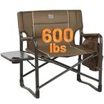 Timber Ridge Oversized Directors Chairs with Side Table, Heavy Duty Folding Camping Chair up to 600 Lbs Weight Capacity (Brown)