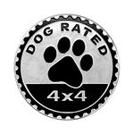 Dogs Badge Rated Car Emblem, 4 x 4 Metal Automotive Badge 3D Metal Car Badges Emblems Round Emblem Decals Car Badge Decals Stickers Compatible with Jeep Wrangler Vehicles Trucks SUV