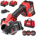 ALLOYMAN Cordless Cut-Off Tool 20V, 3-Inch Brushless, 2x4.0Ah Batteries