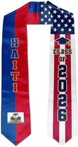 YGBDXB Haiti American Flag Graduation Stole Haitians Graduation Sash Gift Class of 2026 Graduate Honor Stoles