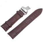 uxcell Brown Leather Watch Band 23mm Quick Release Deployment Buckle Cowhide Watch Strap with Exquisite Box for Men and Women