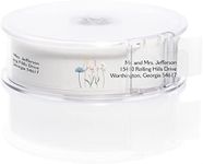 Clear Wildflower Rolled Address Labels / 500 Personalized Return Address Labels/Designer Address Stickers in Elegant Plastic Dispenser