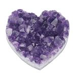 CXD-GEM Amethyst Cluster Heart Shaped Deep Purple Amethyst Crystal Heart Decoration Natural Crystal Healing Specimen, Size 5-6cm