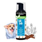 TELLTAILS Waterless Dog Shampoo | Flea, Tick & Odor Removal Moisturizes, Detangles & Adds Shine |Neem, Tea Tree, Thyme, Aloe Vera & Cinnamon |Antiseptic, Antifungal & Antibacterial |All Breeds | 150ml