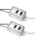 12 Volt LED Power Supply, Klarlight 15W DC 12V Waterproof IP67 LED Driver Transformer, 110V AC to 12V DC Converter for DC 12V Low Voltage Outdoor LED Lights LED Strip Lights CCTV Camera (Pack of 2)