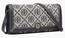 Tory Burch T Monogram Jacquard Chain Wallet 135846 Tory Navy 405, Tory Navy, T Monogram Jacquard Chain Wallet