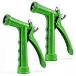 IRRIGLAD Hose Nozzle 2 Pack, Full Size Pistol Grip Water Nozzle Sprayer with Threaded Front, High Pressure Nozzle, Adjustable Spray Water Flow for Watering, Showering Pet, Washing Car, Cleaning, Green