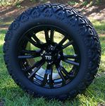 14" VOODOO Black Aluminum Wheels an