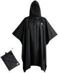 Hurley Ponchos Adult - Waterproof Rain Ponchos for Adults, Lightweight Packable Rain Poncho for Hiking, Camping & Emergency, Black