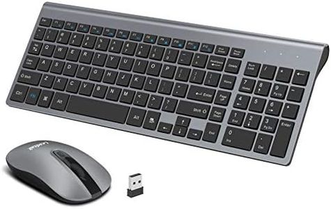 LeadsaiL Wireless Keyboard and Mouse Combo, Wireless USB Mouse and Computer Keyboard Set, Compact and Silent for Windows Laptop, Desktop, PC