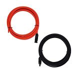 ECO-WORTHY 1 Pair PV Solar Panel Extensions Cable 16.4 Ft with Solar Male and Female Connector(16FT Red + 16FT Black)