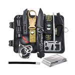 Emergency Survival Kit - 13-in-1 Outdoor Multi-Tool with Thermal Blankets, Survival Bracelet, Tourniquet, Whistles, and Camping Fishing Kit