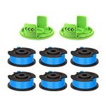 YWNYT Strimmer Spool for Greenworks 24V Lawn Trimmers G24LT G24LTK2 G24LT30M G24LT30MK2, 1.65mm String Trimmer Replacement Spool Line Grass Strimmer Line for 24V Greenworks Series (6 spool + 2 cover)