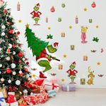 Christmas Wall Decals Christmas Tree Wall Stickers Removable Christmas Window Decal Sticker Decor for Christmas Holiday Living Room Bedroom Decorations