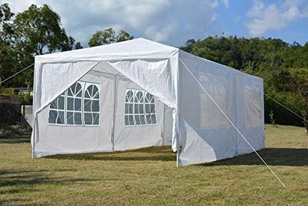 Lenoxx 3x6 Meters 6 Panels Marquee Party Tent - UV and Water-Resistant, Excellent Ventilation, Folds Easily, Transparent Windows - White Powder-Coated Steel Frame, Ideal for Outdoor Gatherings