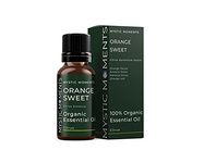 Mystic Moments | Organic Orange Sweet Essential Oil 10ml - Pure & Natural Oil for Diffusers, Aromatherapy & Massage Blends Vegan GMO Free