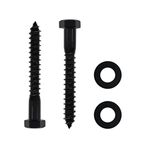 Qlvily 10PCS Stainless Steel Black Lag Bolts 3/8" x 3" Hex Lag Screws, Washers Included