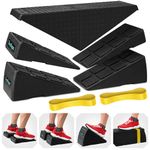 Squat Wedge Set of 5 - Turns Into Aerobic Step Platform - Squat Wedge Block - Slant Board for Calf Stretching - Calf Stretcher Slant Board
