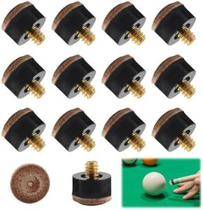 Ownkim Conjunto de 12 Puntas de Taco de Billar de 12 mm,Puntas de Repuesto Roscadas para Billar,marrón Duro Puntas de Billar,Accesorios Duraderos de Cuero para Mejorar tu Juego de Billar