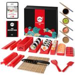 Aya Sushi Maker 3 - Sushi Making Kit - Premium 25 Piece Sushi Set - AI Assistant - Recipes - Video Tutorials - Sushi Knife & Bamboo Mat - Easy and Fun - Sushi Rolls - Beginners and Experts