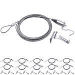 ECUDIS Picture Rail Hanging System, Adjustable Picture Hanging Wire Kit with Loop and Hook, Art Picture Display Kit for Wall Picture, Exhibition, Art Gallery(10 Pcs, 1M)