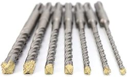 SDS Drill Bit Set, Firecore SDS Plus Concrete Drill Set 7 Pieces(5mm,6mm×2,8mm×2,10mm,12mm-Concrete Drill Bit 160mm, SDS Masonry Drill Bit for SDS Plus Hammer Drill, Carbide Drill Bit for Concrete