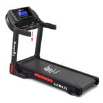 Lifelong FitPro (4 HP Peak) Manual Incline Motorized Treadmill for Home Foldable (Hydraulic) with 12 preset Workouts, Max Speed 14km/hr. Bluetooth Speaker|Max. User Weight 100Kg, (LLTM033)