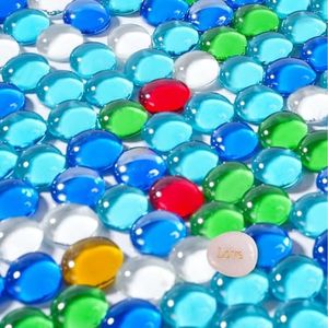 SIDONG 5 LB Flat Glass Beads for Vases 1/2 inches Glass Marbles Mixed Color Flat Glass Marbles, Glass Gems for Vase Fillers, Aquariums, Crafts, Candlestick Decorations, Home Décor