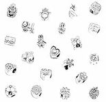 x 100 Pcs Silver Tibetan Charms Beads Spacers For Fits Compatible with Girls Women's Pandora CHARM BRACELETS Snake Chains Necklaces Jewellery Bracelet Making Presents Gifts Bulk Findings Arts Crafts