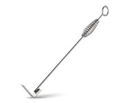 18" Charcoal Grill Rake Parts, BBQ Ash Tool Poker for Smoker. Cleaning Out and Moving Coals - Ash Shovel Tongs for Fireplace, Pizza Oven, and Wood Stove. Great BGE, Kamado Joe Accessories, Stainless