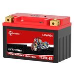 MOUDENSKAY Lithium Motorcycle Battery 12V Lithium Powersport Battery with BMS and Display YTX9A-BS 5Ah 400-450CCA 64WH LiFePO4 Motorcycle Battery Starter Batteries for Motorcycles,ATV,UTVetc