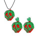 Poison Apple Snow White Witches Earrings for Women Cute Halloween Cosplay Costume Jewelry, Acrylic, No Gemstone