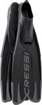 Cressi Agua Pro Full Foot Fins - Self-Adjusting Foot Pocket Snorkel Fins - Re-Engineered Blade Swimming Flippers - Durable for Diving Schools & Rental Centres - Black - UK 10/10½