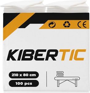 KIBERTIC – Lot de 100 Draps Jetables Élastiques 80x210cm Tissu Non Tissé | Drap d'Examen Housse Jetable de Haute Qualité SMS | Drap Table de Massage, Spa, Beauté, Tatouage – Idéal Pour Professionnels