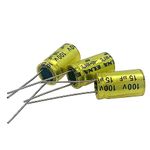 Cermant 10Pcs 15uf 100V Non-Polarized Electrolytic Capacitor 10x17mm (0.39x0.67in) NP Capacitor for Audio Tweeter Frequency Divider