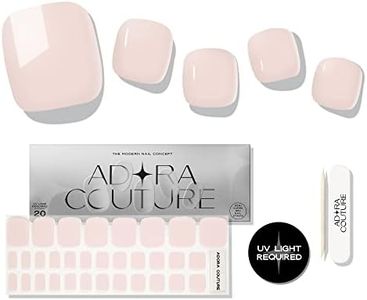 Adora Couture Semi Cured Gel Nail Strips - 32 pcs Gel Pedicure Stickers, Easy to Apply & Remove Toenail Stickers, Salon Quality at Home & Long Lasting - UV Nail Lamp Required - Pink P