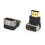 VMOJO 2 Pack 8K HDMI Adapter,90 Degree Upward Angle Gold Plated HDMI Male to Female Connector, Supports 3D 8K HDMI Extender for TV Stick Roku Stick Chromecast Xbox PS5 PS4