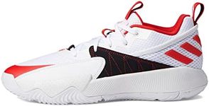 adidas Unisex Dame Extply 2 Basketball Shoe, White/Vivid Red/Dash Grey, 10.5 US Men