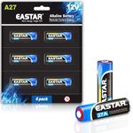 EASTAR BTS 27A 12V Alkaline Battery (6pcs/Pack), Ultra Long-Lasting 12 Volt A27 Battery for Remote Control, Premium Batteries Suitable for Remote Ceiling Fan, Garage, Doorbell, Light