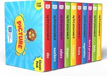 My First Library Picture Book - Classic Pack - Set of 10 Board Books for Kids - Alphabets, Transport, Shapes, Colors, Numbers, Wild animals, Birds, Farm & Pet Animals, Vegetables, Fruits