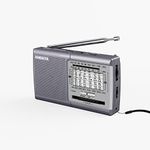 XHDATA D219 Radio Portable Pocket AM FM SW 12 Bands Radio with Long Antenna(Gray)