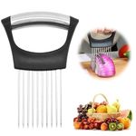 Upgraded Onion Holder for Slicing 2024 New Stainless Steel Onion Slice Holder Lemon Slicer Vegetable Cutter - Kitchen Chopper Slicing Assistant Tool for Meat/Onion/Potato/Tomato - 1 Pcs