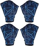 PATIKIL Webbed Swim Gloves, 2Pairs Swimming Aquatic Gloves Printing Water Resistance Training Accessories for Swimming and Diving, L, Dark Blue