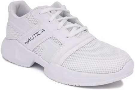 Nautica Women's Athletic Fashion Sneakers - Lace-Up Chunky Casual Shoes for Running and Tennis, Kailah-white, 11