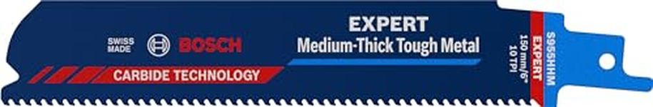 Bosch Professional 1x Expert ‘Medium-Thick Tough Metal’ S 955 HHM Reciprocating Saw Blade (for Tough steel, Stainless steel sheets, Length 150 mm, Accessories Reciprocating Saw)