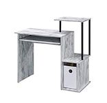 Acme Furniture Lyphre Computer Desk, Weathered White and Black