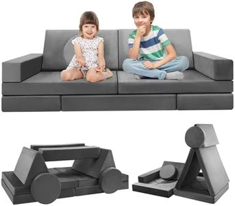 Modular Kids Play Couch, 18pcs Toddler Floor Sofa, Sectional Couch for Children, Fortplay Bedroom and Playroom Furniture for Playing, Creativing, Convertible Foam and Floor Cushion for Boys and Girls