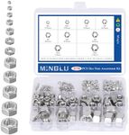 Minglu 370pcs Hex Nuts Assortment Kit, M2 M2.5 M3 M4 M5 M6 M8 M10 M12 Hardware Nuts Sets, 304 Stainless Steel Assorted Nut Set