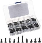 SING F LTD 750Pcs Pan Head Self Tapping Screw Set with Storage Box M2 M2.3 M2.6 M3 Assorted Size (Oxidative)